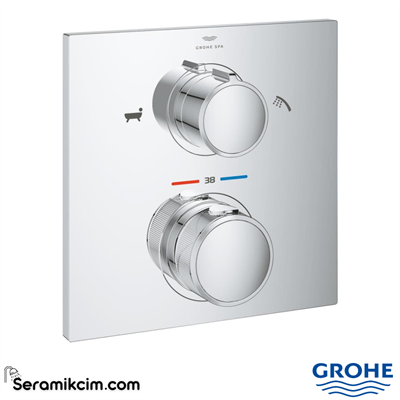 Grohe Allure Termostatik Ankastre Banyo ve Duş Bataryası (Sıva Üstü Grubu), 2 Yollu Krom 19446002 - 19446002