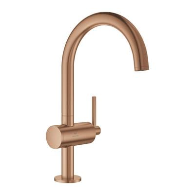Grohe Atrio Çanak Lavabo Bataryası (L-Boy), Fırçalı Bakır 24362DL0