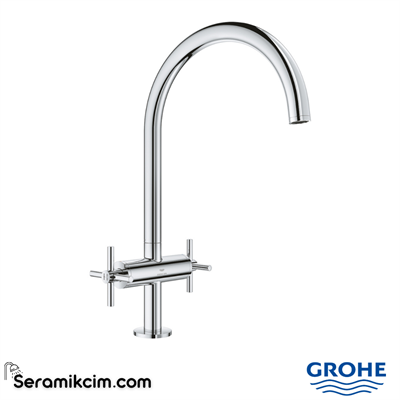 Grohe Atrio Kuğu Borulu Eviye Bataryası Krom 30609000
