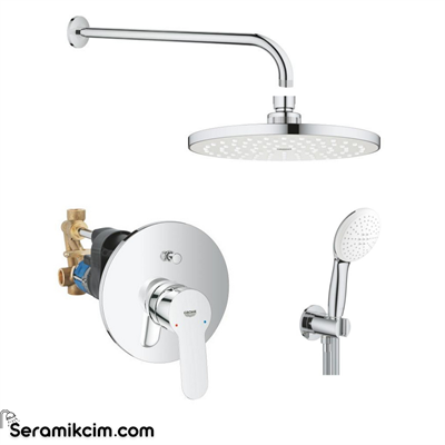 Grohe Bauedge Ankastre Banyo Bataryası Set (Tepe Duşu + El Duşu + Batarya Set) 29079SET0