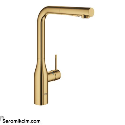 Grohe Essence Spiralli Eviye Bataryası, 2 Akışlı, Parlak Altın 30504GL0