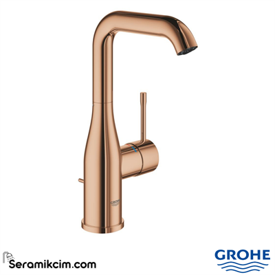 Grohe Essence Yüksek Lavabo Bataryası, Sifon Kumandalı, Parlak Bakır 24174DA1 - 24174DA1