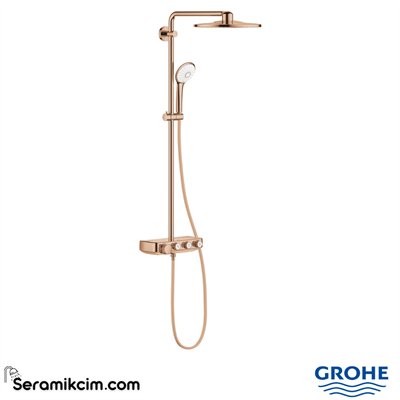 Grohe Euphoria SmartControl 310 Duo Duş Sistemi, Duvara Monte, Termostatik Bataryalı Duş Kolonu, Parlak Bakır 26507DA0