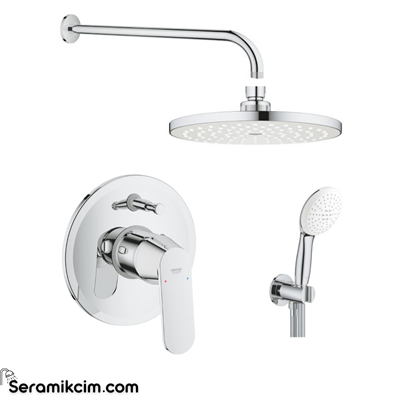 Grohe Eurosmart Cosmopolitan Ankastre Banyo Bataryası Set (Tepe Duşu + El Duşu + Batarya Set) 32879SET0