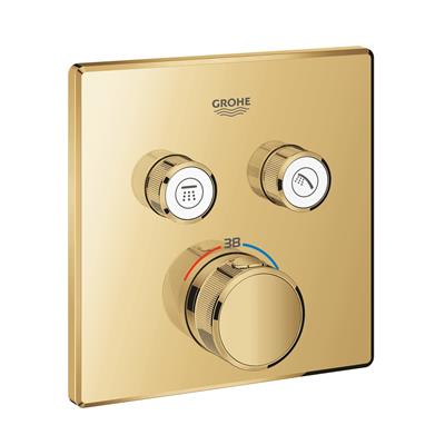 Grohe Grohtherm SmartControl Akış Kontrollü Ankastre Termostatik Banyo Bataryası (2 Yollu, Sıva Üstü Grubu), Parlak Altın 29124GL0