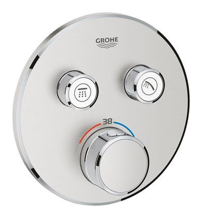 Grohe Grohtherm SmartControl Akış Kontrollü, Ankastre Termostatik Banyo Bataryası (Sıva Üstü Grubu), Paslanmaz Çelik 29119DC0