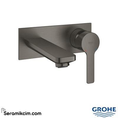 Grohe Lineare İki Delikli Ankastre Lavabo Bataryası (Sıva Üstü Grubu), Fırçalı Sert Grafit 19409AL1 - 19409AL1