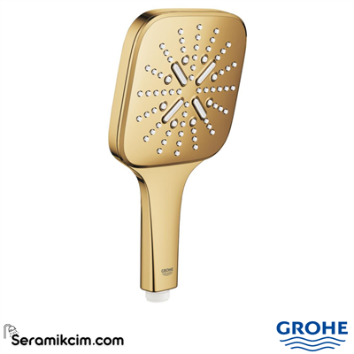 Grohe RainShower SmartActive 130 Cube El Duşu, 3 Akışlı, Parlak Altın 26582GL0 - 26582GL0