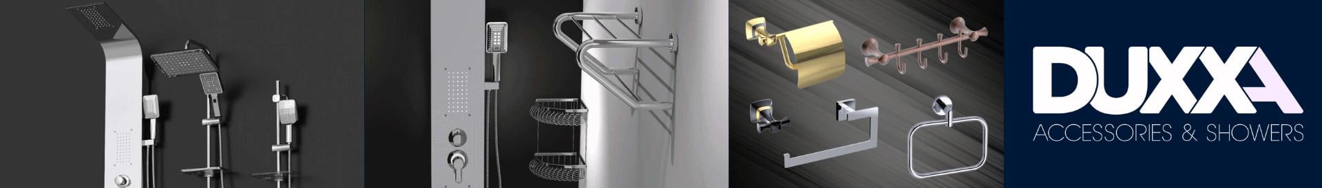 Duxxa Banyo Aksesuarları. Teuvalet Kağıtlık, Tuvalet Fırçalık, Askılık, Banyo Çöp Kovası