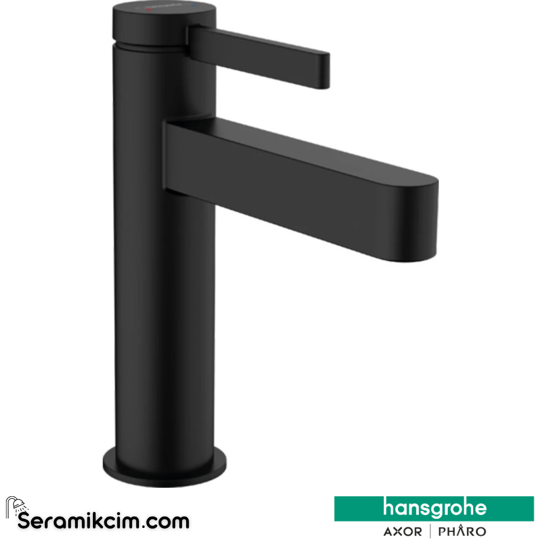 Hansgrohe Finoris Lavabo Bataryası 110 Bas-Aç Gider Seti İle Mat Siyah 76023670