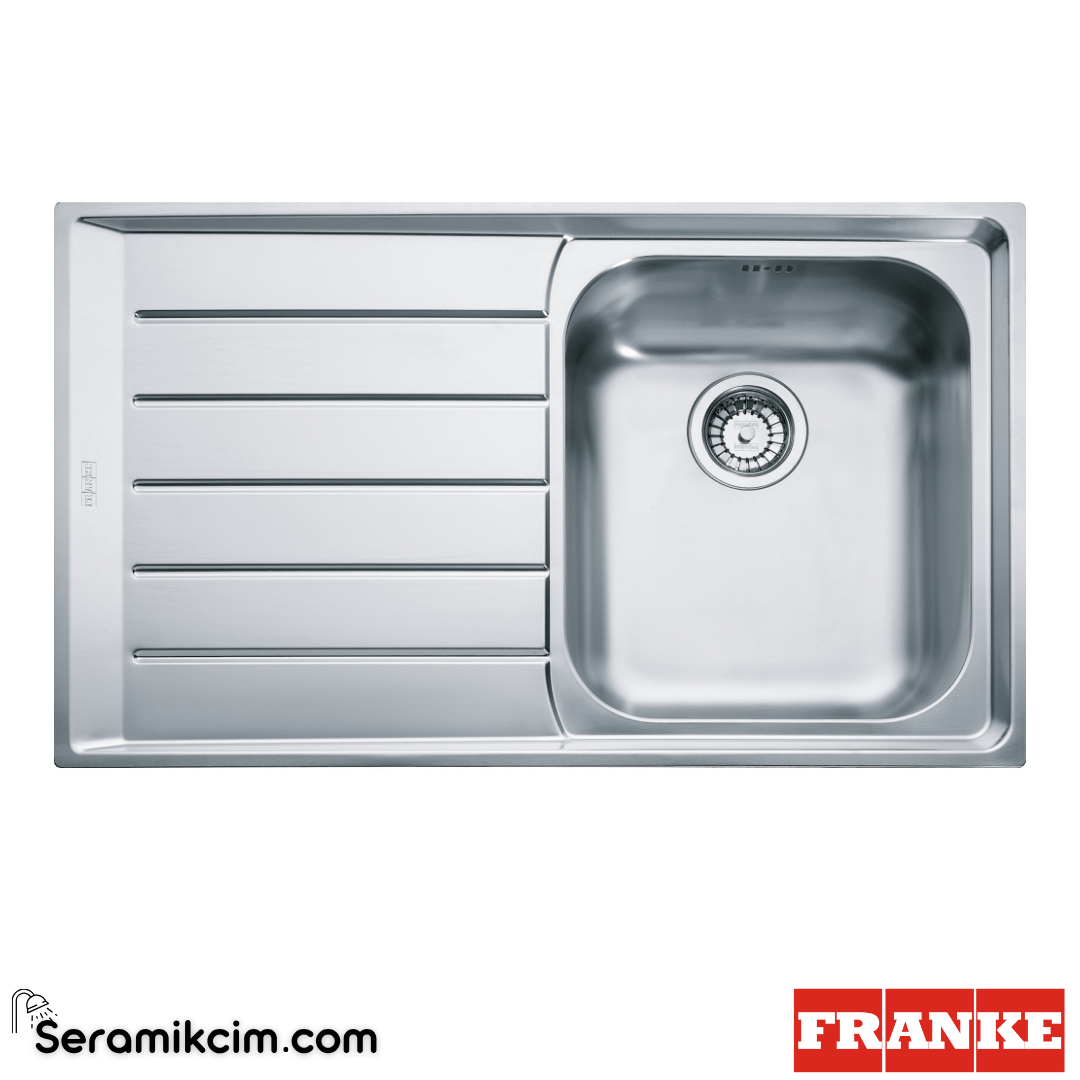 Franke Neptun NEX 211 SOL Tezgahüstü-Tezgaha Sıfır 1 Gözlü Sol Damlalıklı 864x514mm Paslanmaz Çelik Eviye İnox 127.0059.655