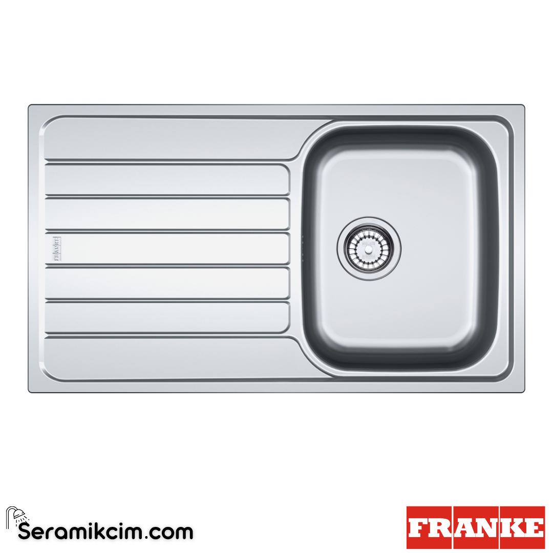 Franke Spark SKX 611 SOL Tezgahüstü 1 Gözlü Sol Damlalıklı 860x500mm Paslanmaz Çelik Eviye İnox 101.0712.365