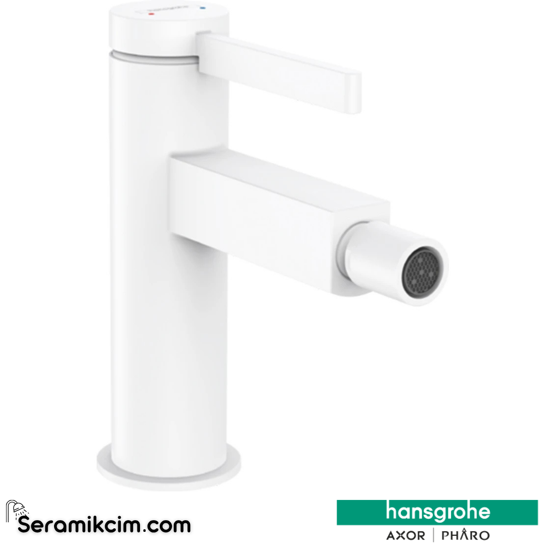 Hansgrohe Finoris Bide Bataryası Bas-Aç Gider Seti İle Mat Beyaz 76200700
