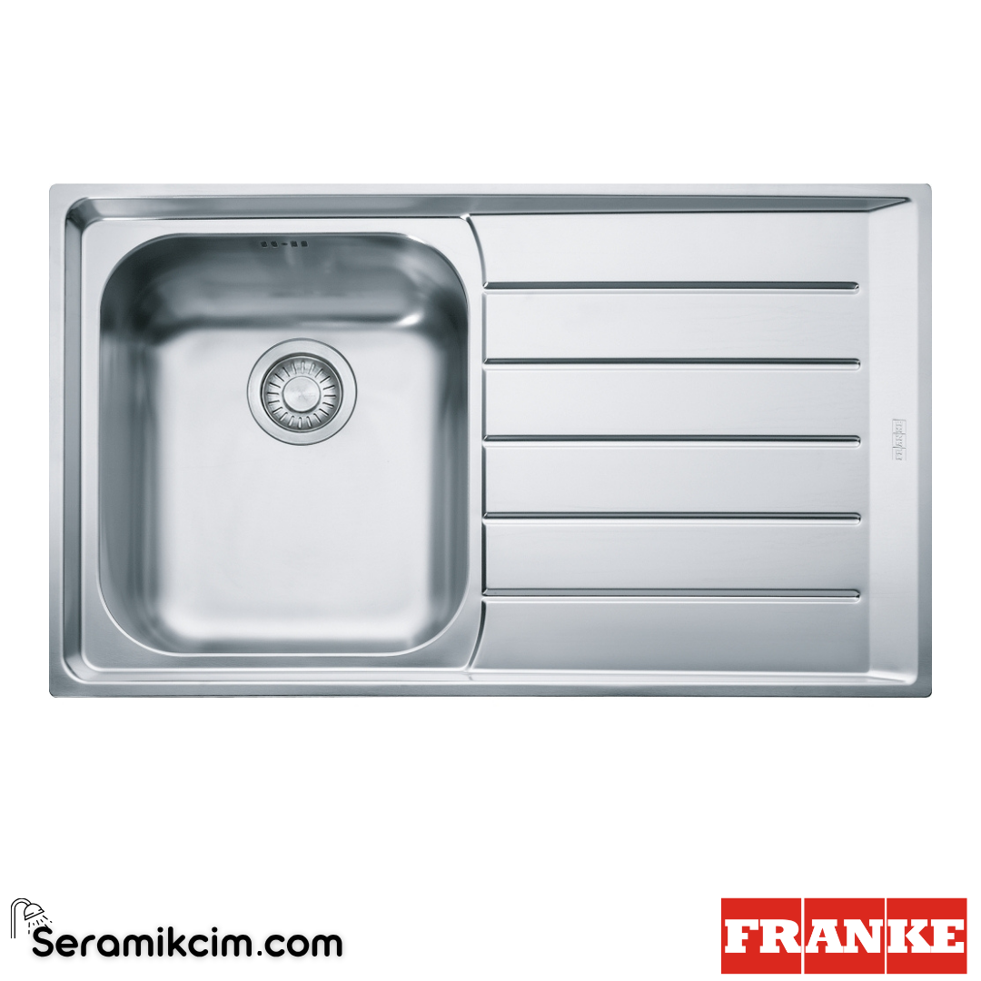 Franke Neptün NET 611 SAĞ Tezgahüstü 1 Gözlü Sağ Damlalıklı 860x510mm Paslanmaz Çelik Eviye Micro Dekor 101.0656.167