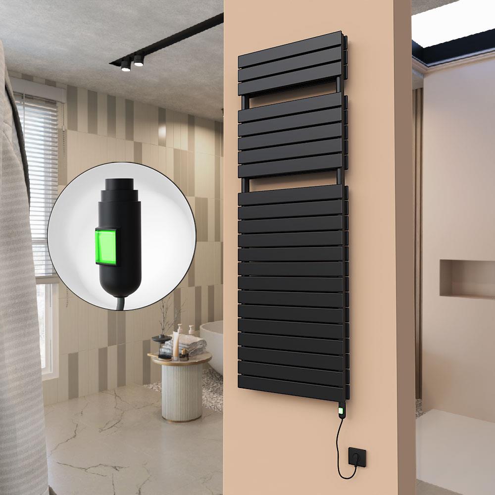 21H Elektrikli Havlupan 600x1772 Mat Siyah (On/Off Düğmeli) 1500 W