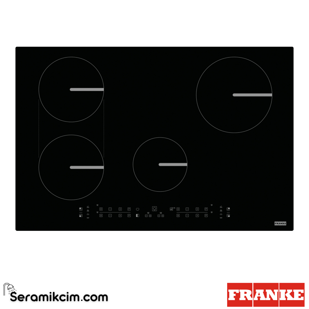 Franke Smart FSM 804 I B BK Tezgahüstü-Tezgaha Sıfır 4 Gözlü 770x510mm İndüksiyonlu Elektrikli Ocak Siyah Cam 108.0606.110
