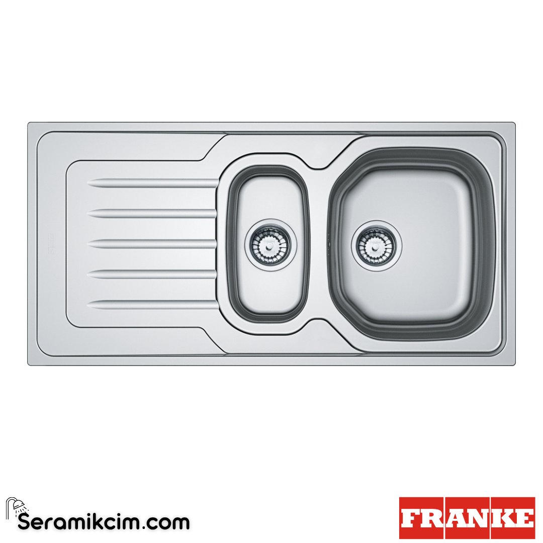 Franke Logicaline LLL 611 SOL Tezgahüstü 1 Gözlü Sol Damlalıklı 860x500mm Paslanmaz Çelik Eviye Dekor 101.0656.157