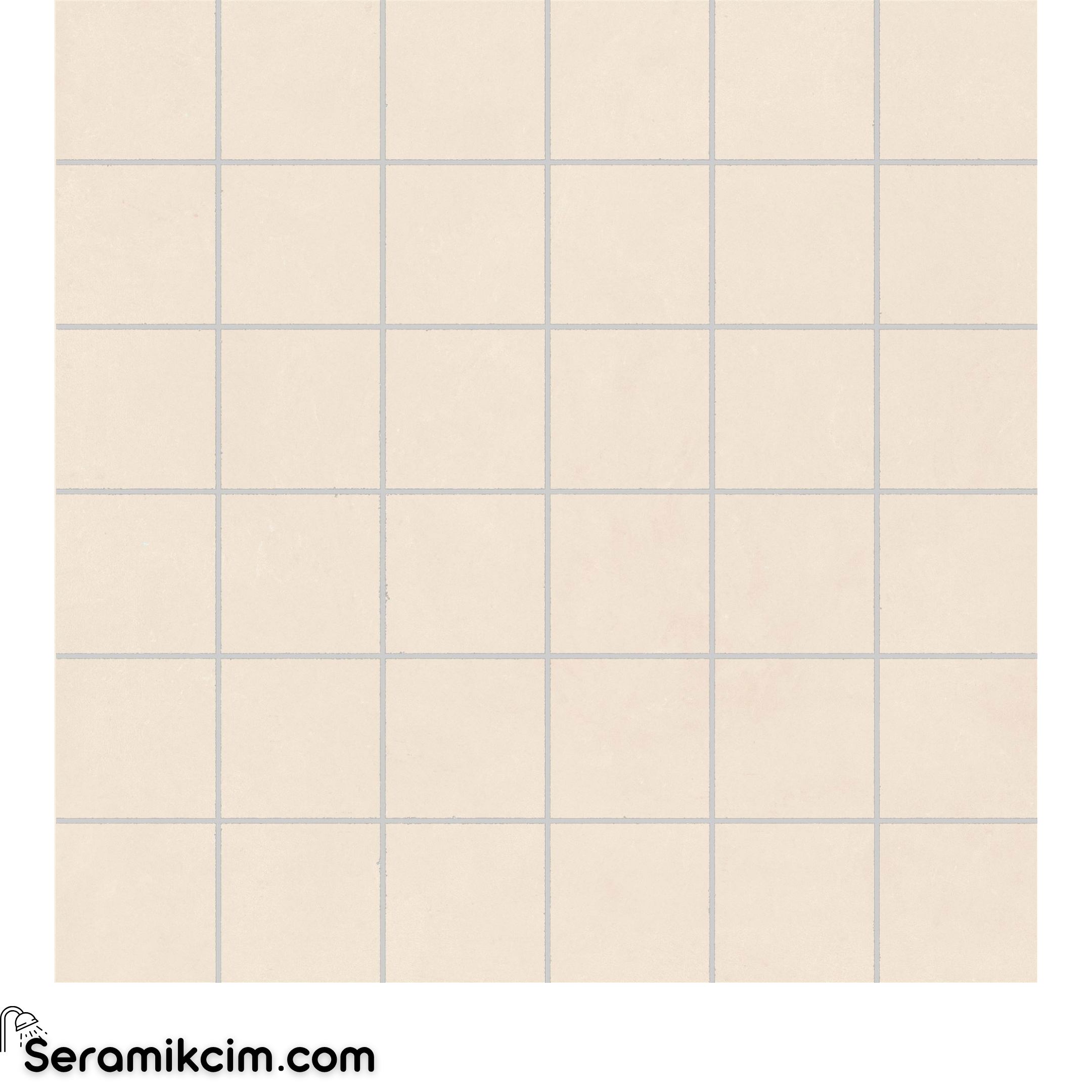 5X5 Cementera Açık Grej Kesim Mozaik R10B 7R