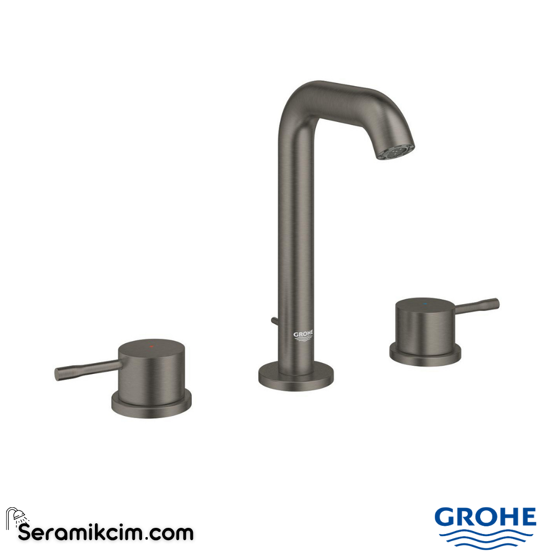 Grohe Essence 3 Delikli Lavabodan Ankastre Lavabo Bataryası, Fırçalı Sert Grafit 20296AL1