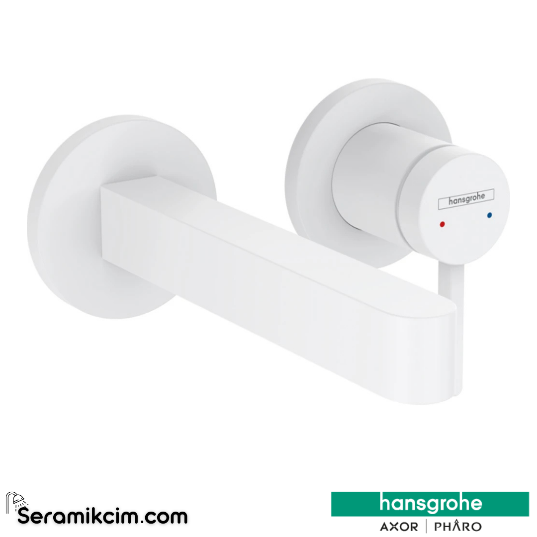 Hansgrohe Finoris Ankastre Lavabo Bataryası 16,5Cm Gaga İle Mat Beyaz 76051700