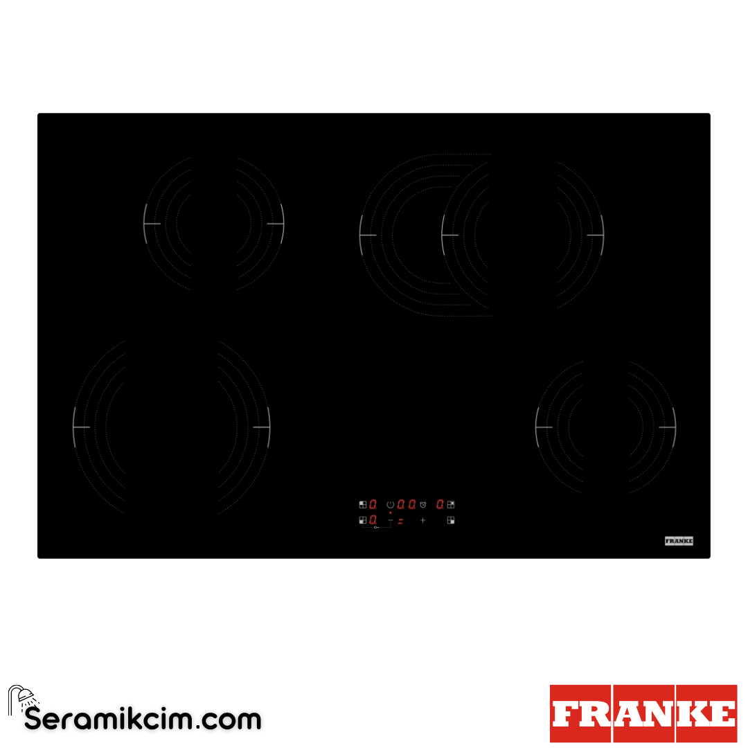 Franke FRSM 704 C TOD BK Tezgahüstü 4 Gözlü 770x510mm Elektrikli Cam Seramik Ocak Siyah Cam 108.0669.471