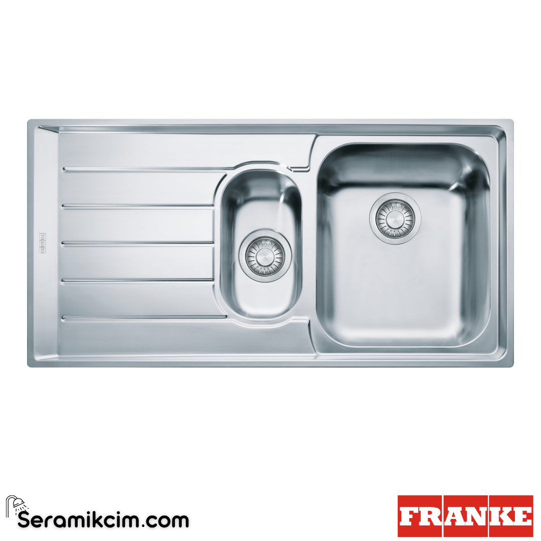 Franke Neptün NET 651 SOL Tezgahüstü 1,5 Gözlü Sol Damlalıklı 1000x510mm Paslanmaz Çelik Eviye Micro Dekor 101.0656.170