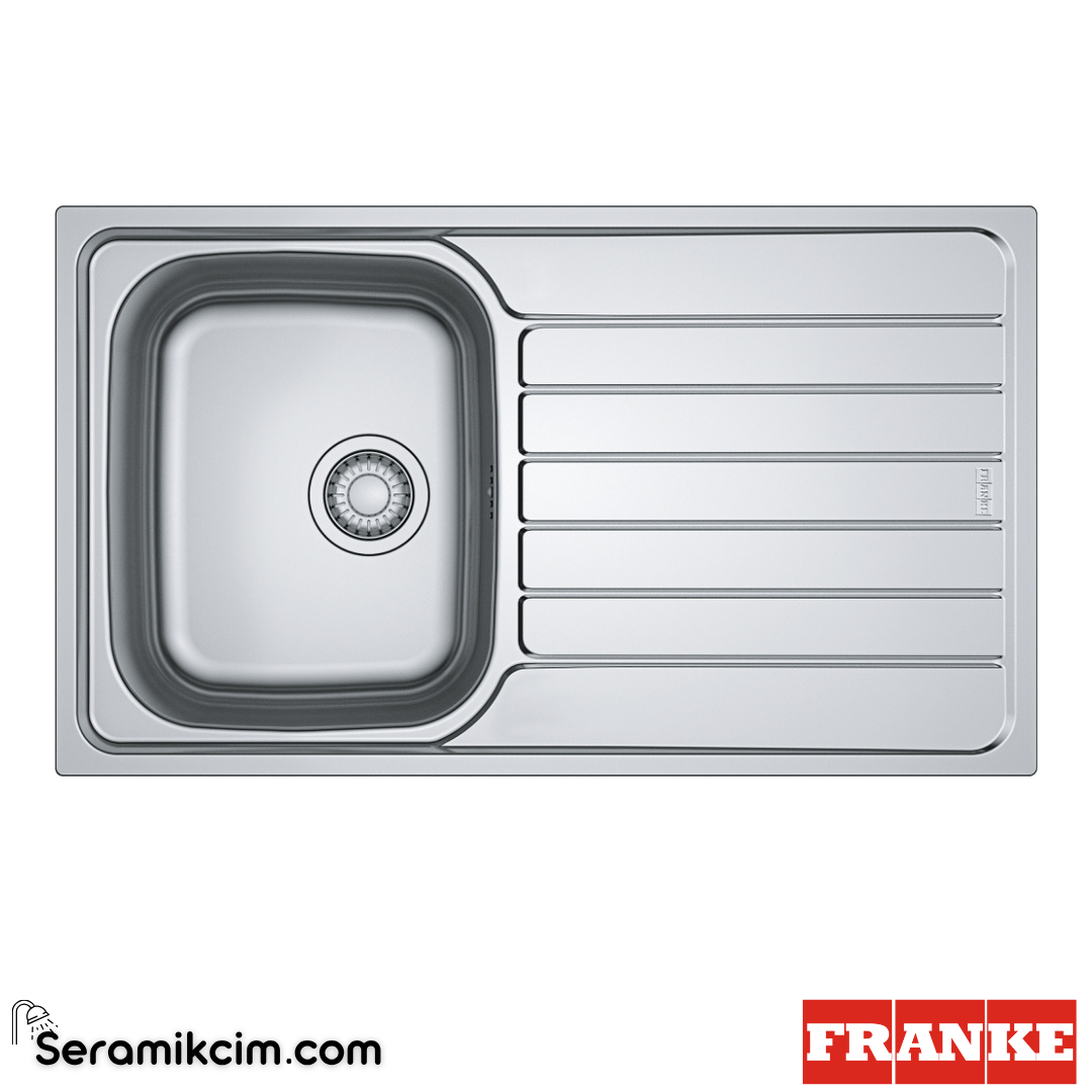 Franke Spark SKX 611 SAĞ Tezgahüstü 1 Gözlü Sağ Damlalıklı 860x500mm Paslanmaz Çelik Eviye İnox 101.0688.503