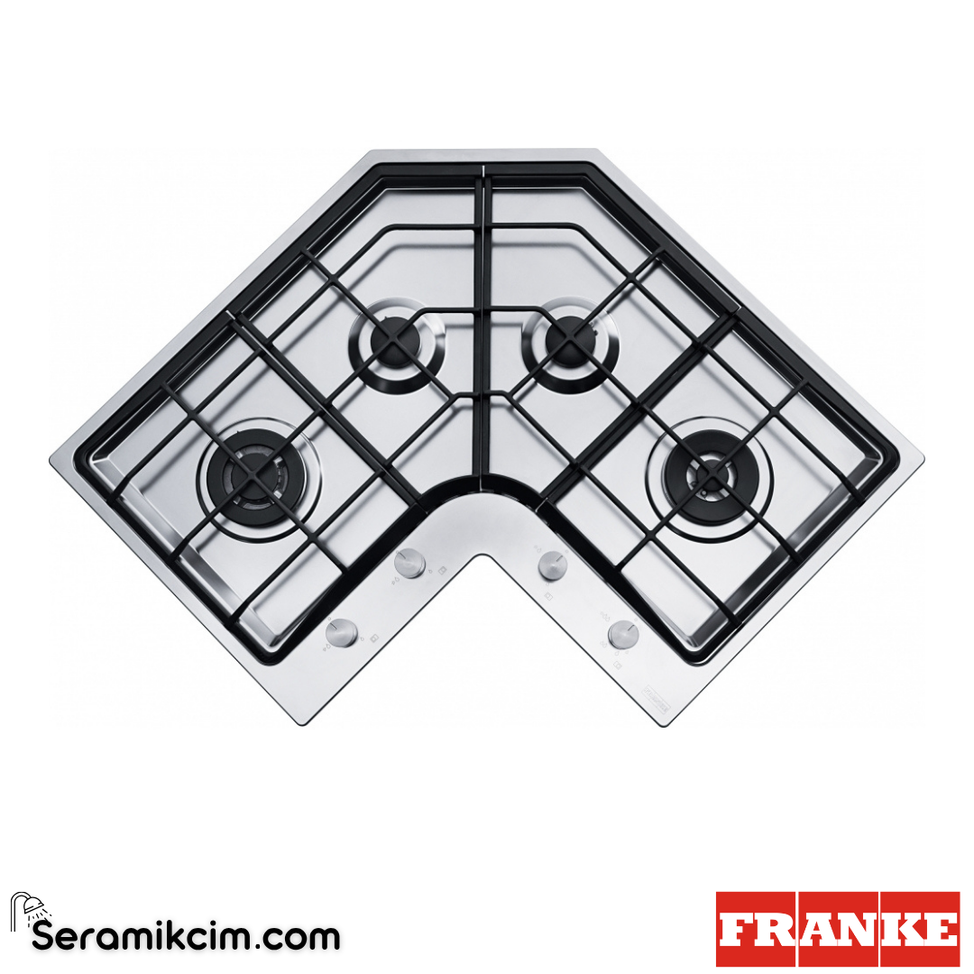 Franke Neptun Köşe FHNE COR 4 3G TC XS C Tezgahüstü 4 Gözlü 830x830x500mm Gazlı Ocak Inox 106.0204.367