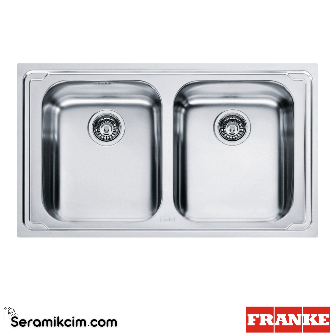 Franke Logicaline LLX 620 Tezgahüstü 2 Gözlü 860x500mm Paslanmaz Çelik Eviye İnox 101.0656.159