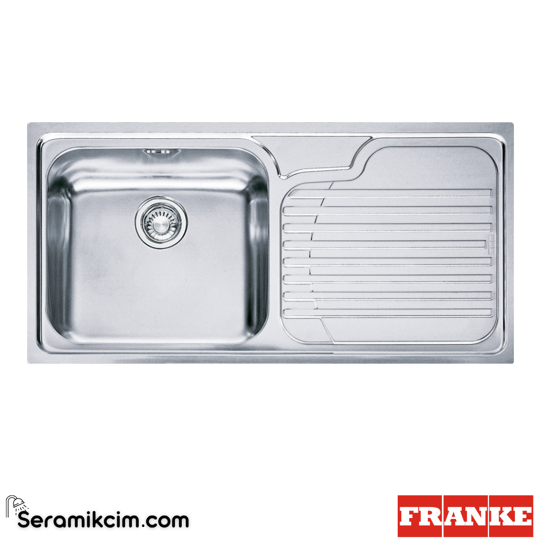 Franke Galassia GAX 611 SAĞ Tezgahüstü 1 Gözlü Sağ Damlalıklı 1000x500mm Paslanmaz Çelik Eviye İnox 101.0656.177