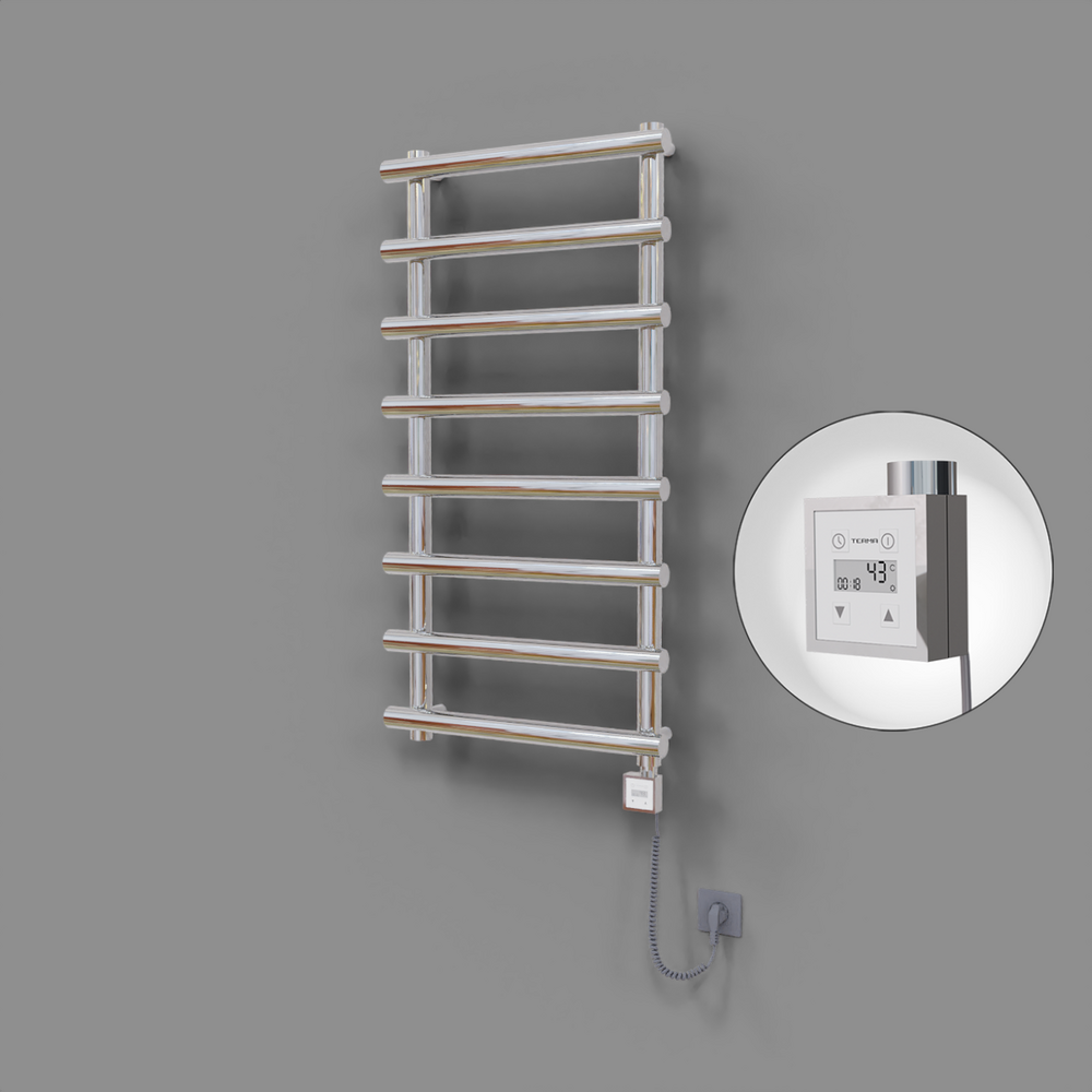Amazon Dekoratif Elektrikli Havlupan 600x1150 Krom (KTX3 Termostat) 300W Spiral Kablolu
