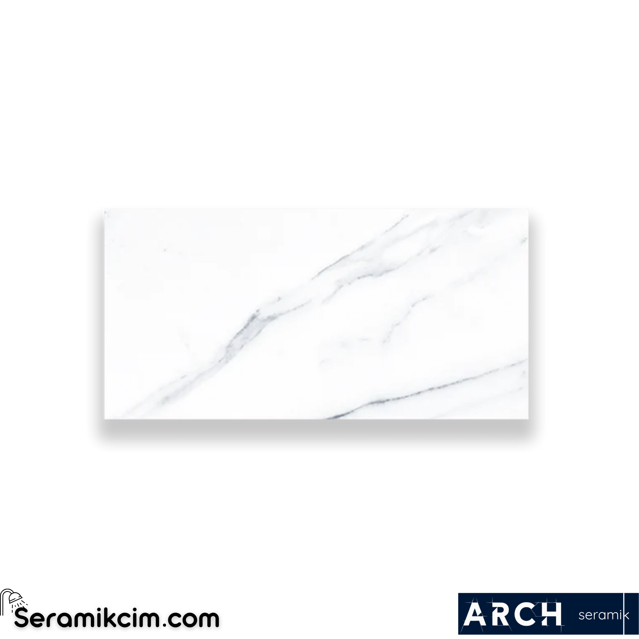Arch Seramik 10x20 cm Carrara Flat Glossy