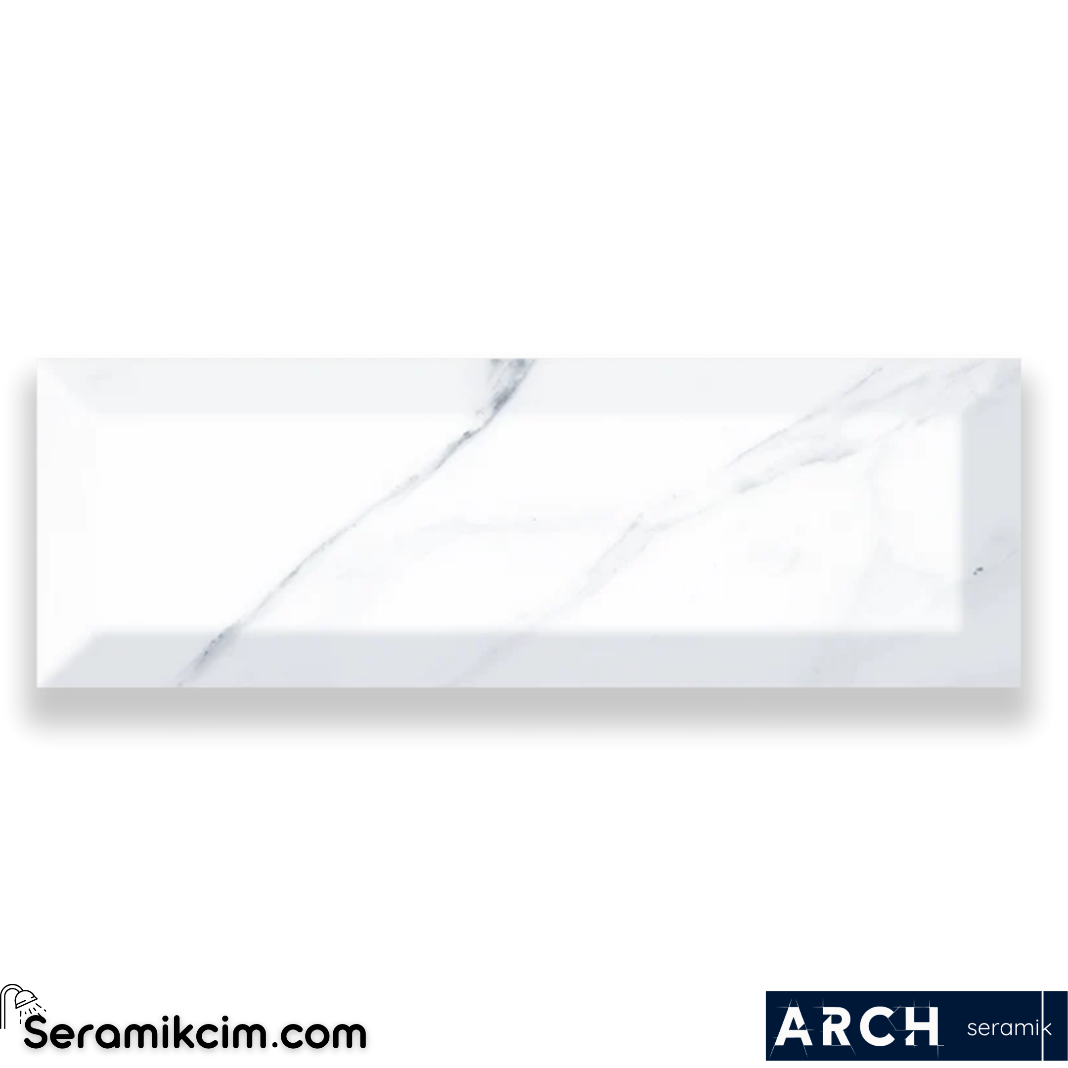 Arch Seramik 10x30 cm Carrara Metro Glossy
