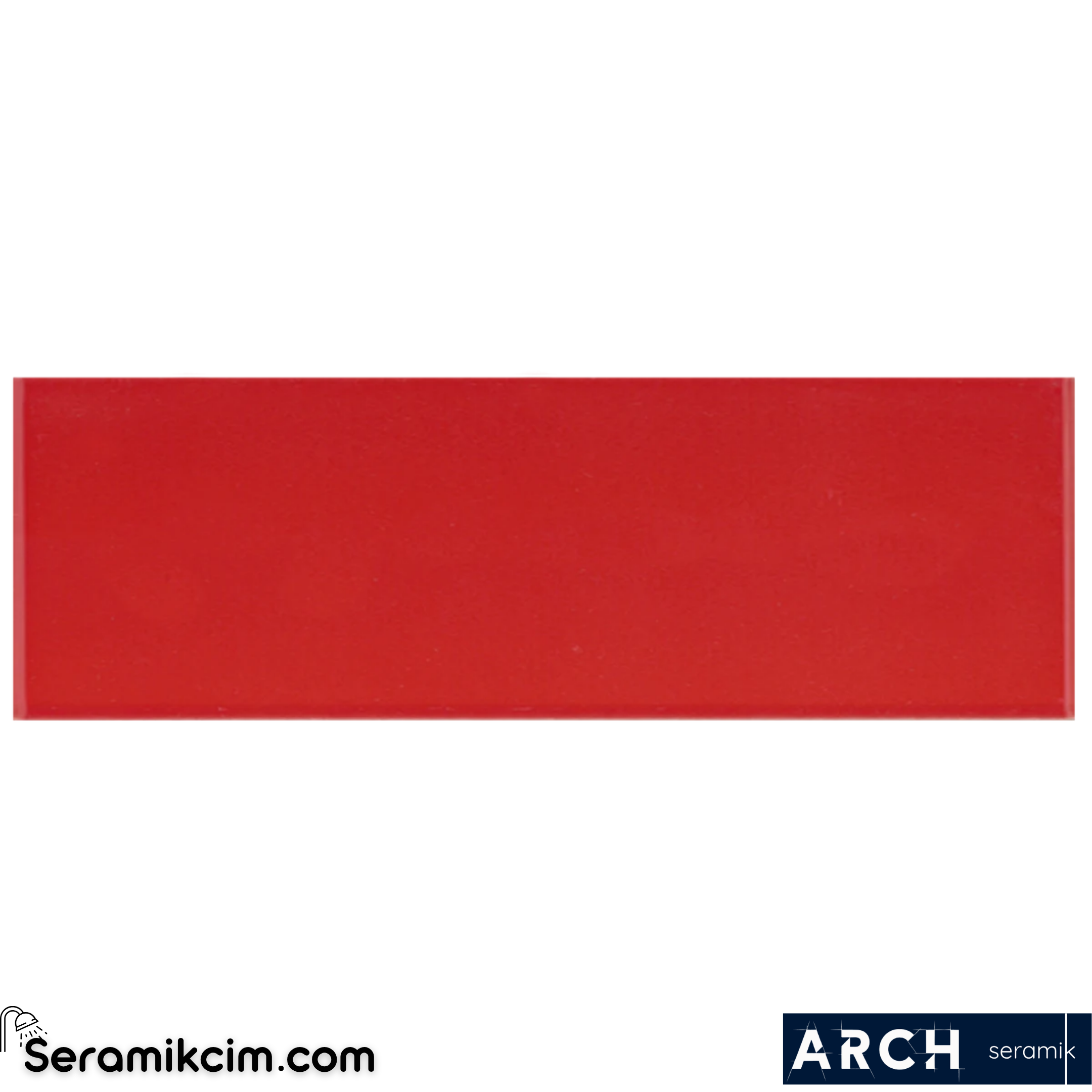 Arch Seramik 10x40 cm Red Flat Glossy