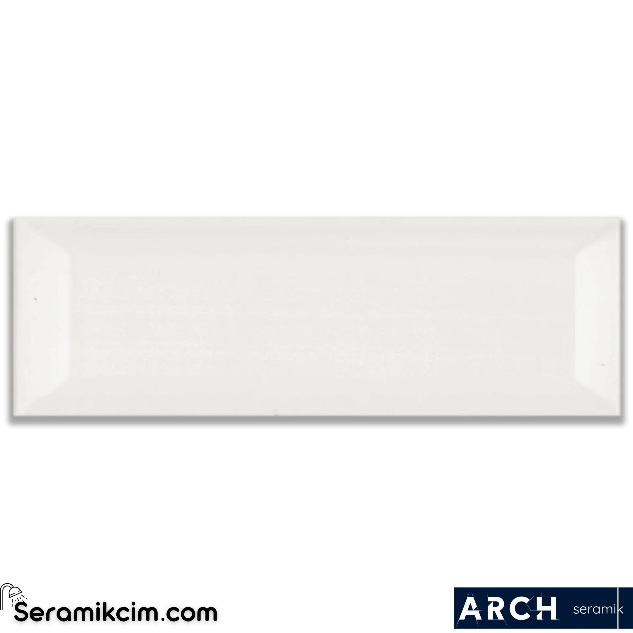 Arch Seramik 10x40 cm White Metro Glossy