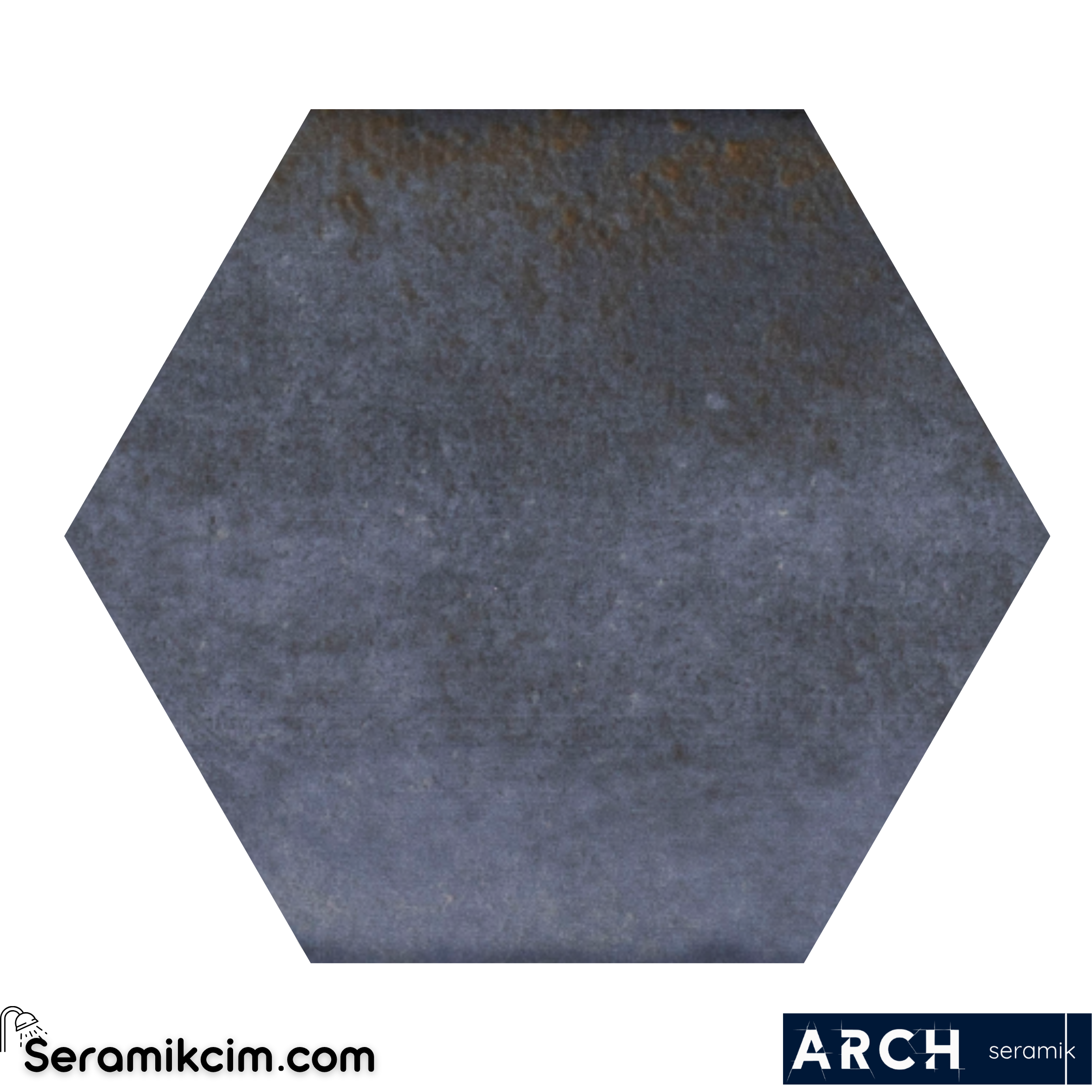 Arch Seramik 15x17,5 cm Antic Hexagon Azure Glossy