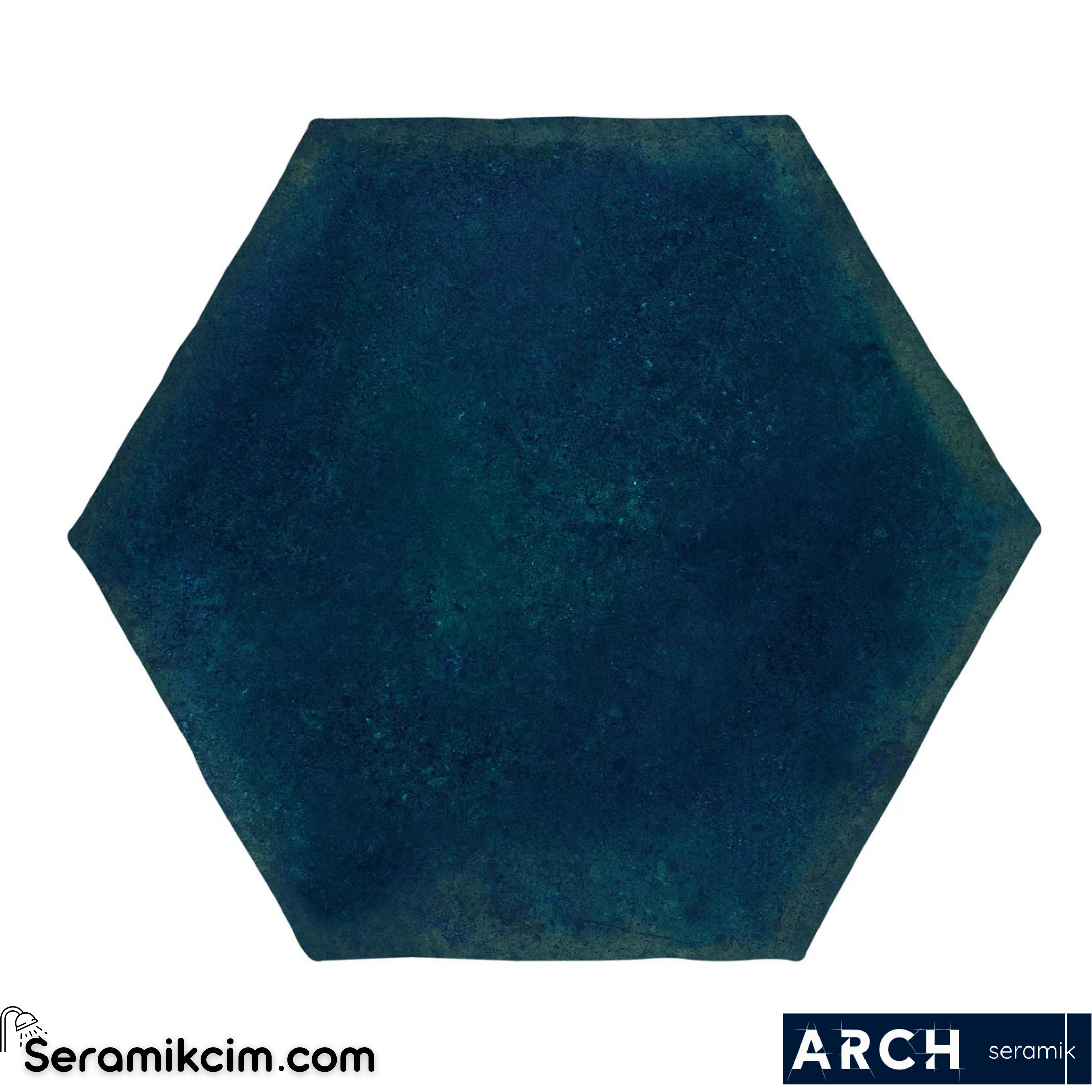 Arch Seramik 15x17,5 cm Antic Hexagon Navy Glossy