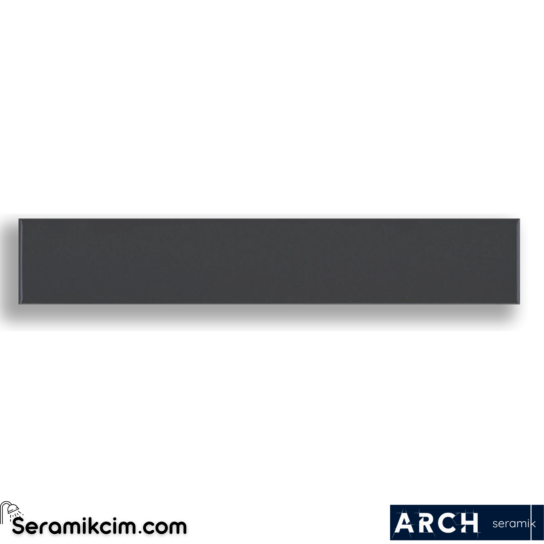 Arch Seramik 5x30 Dark Grey Flat Glossy