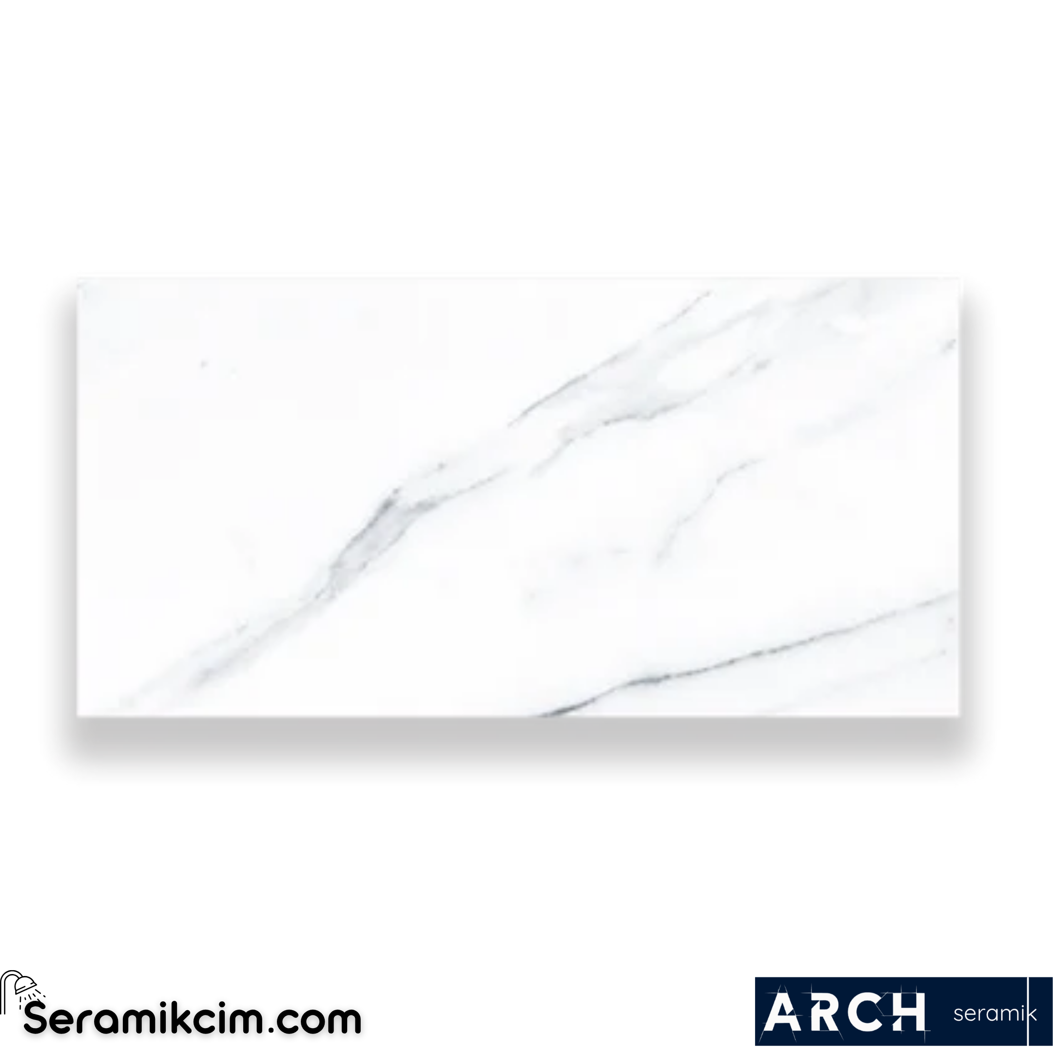 Arch Seramik 7,5x15 cm Carrara Flat Glossy