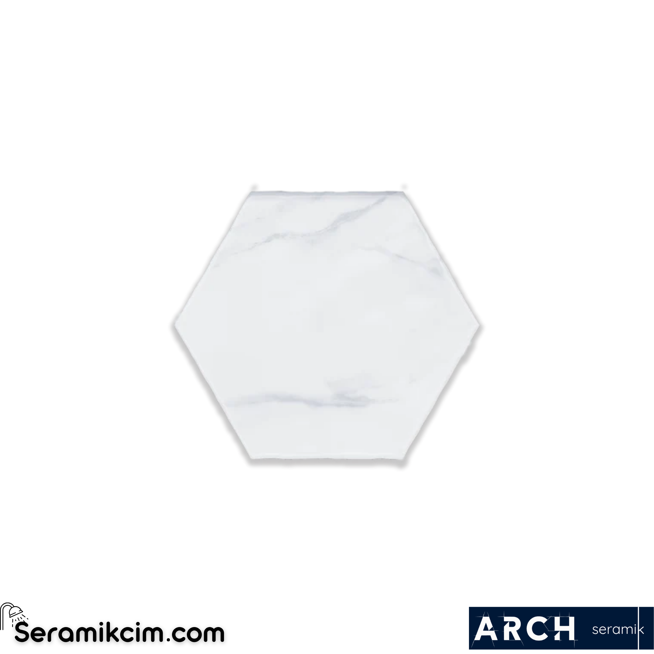 Arch Seramik 7,5x30 Artisan Hexagon Carrara Glossy