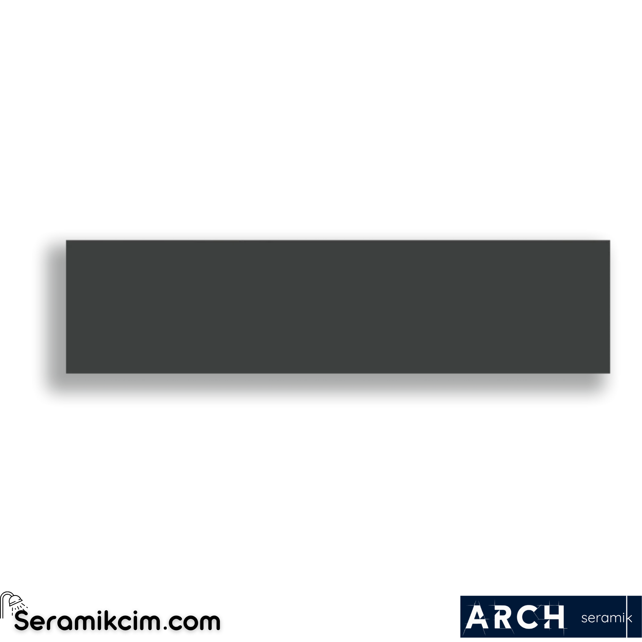 Arch Seramik 7,5x30 cm Dark Grey Flat Glossy