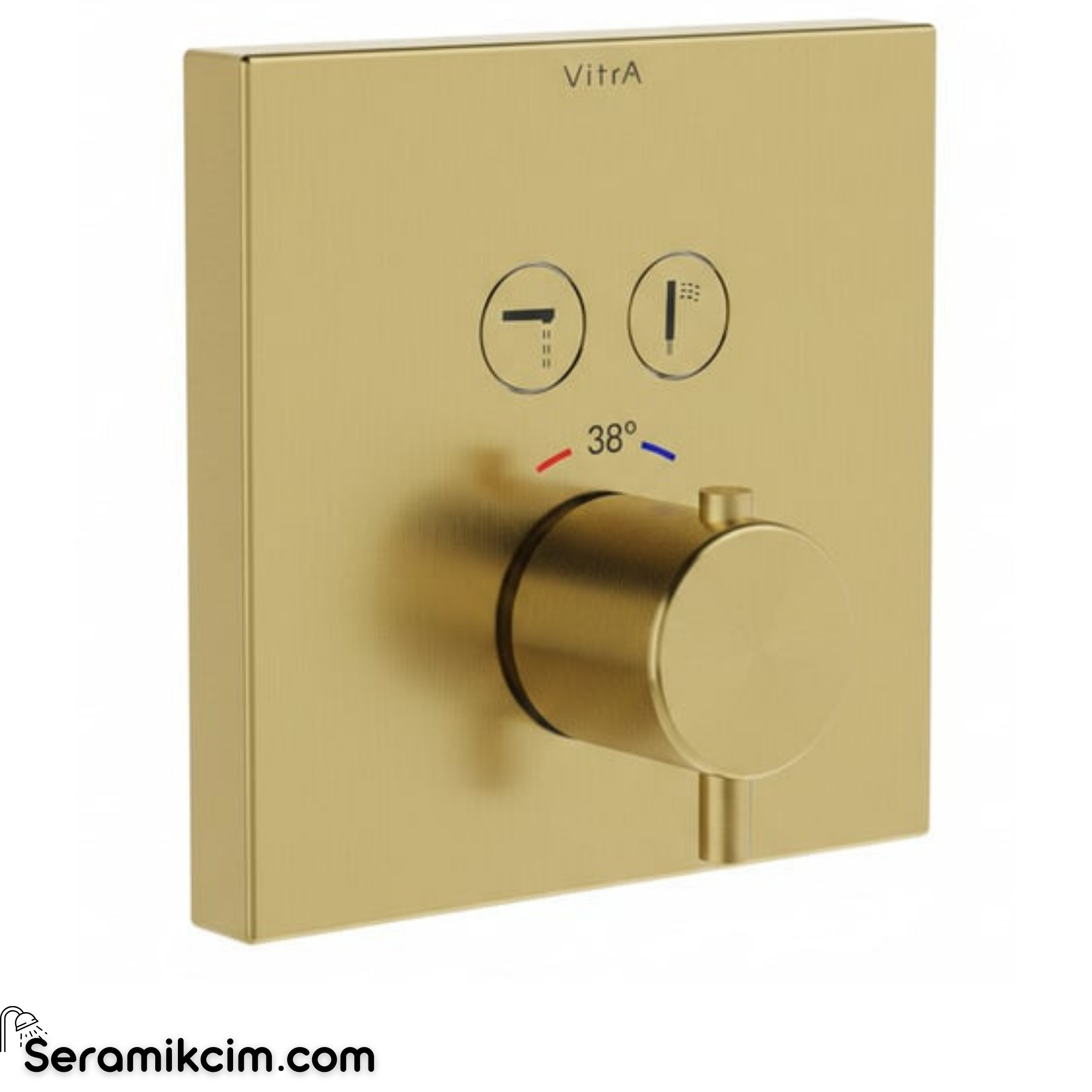 Artema Aquacontrol Square Ankastre Termostatik Banyo Bataryası (Sıva Üstü Grubu) Fırçalı Altın A4274625