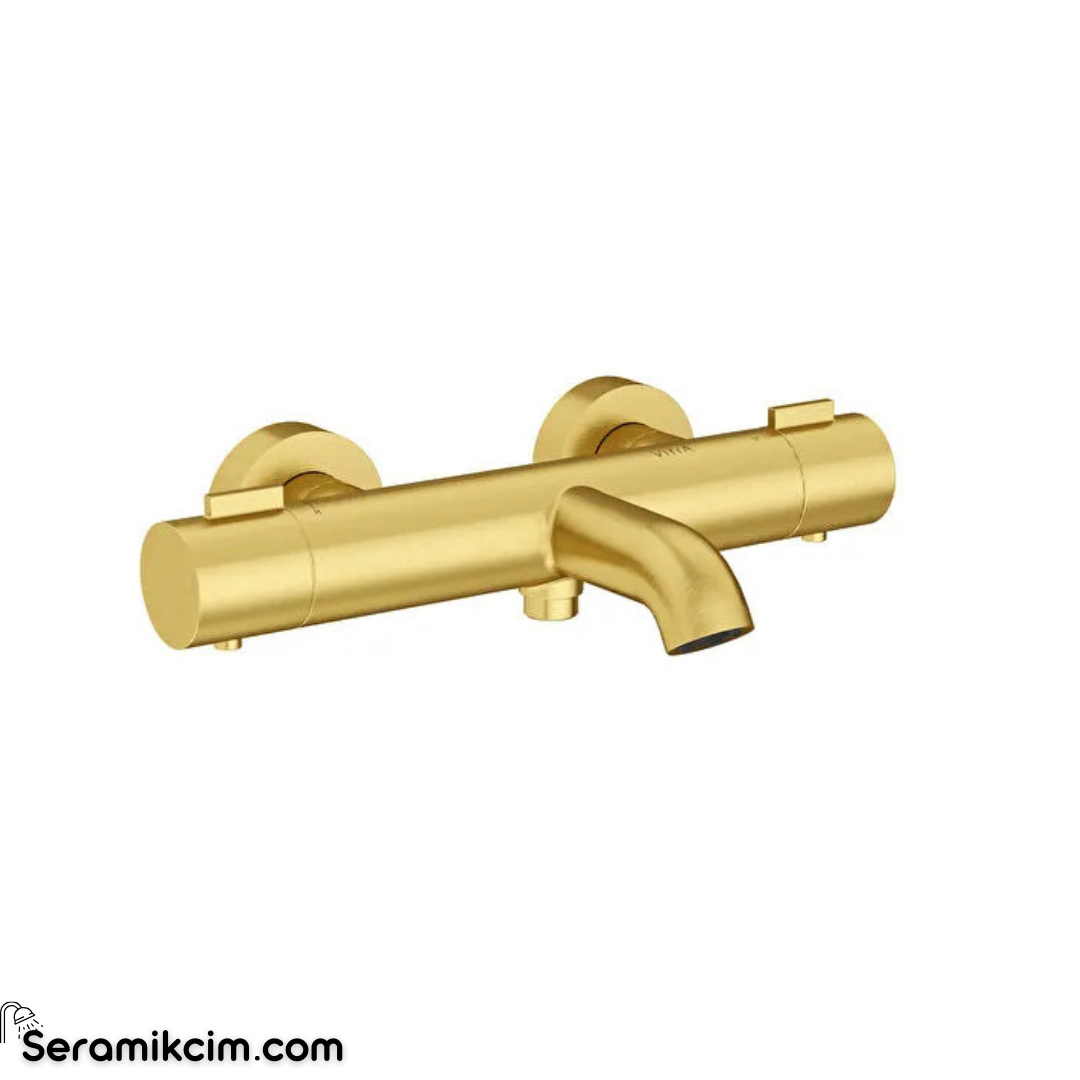 Artema Base Round Termostatik Banyo Bataryası Fırçalı Altn A4730025