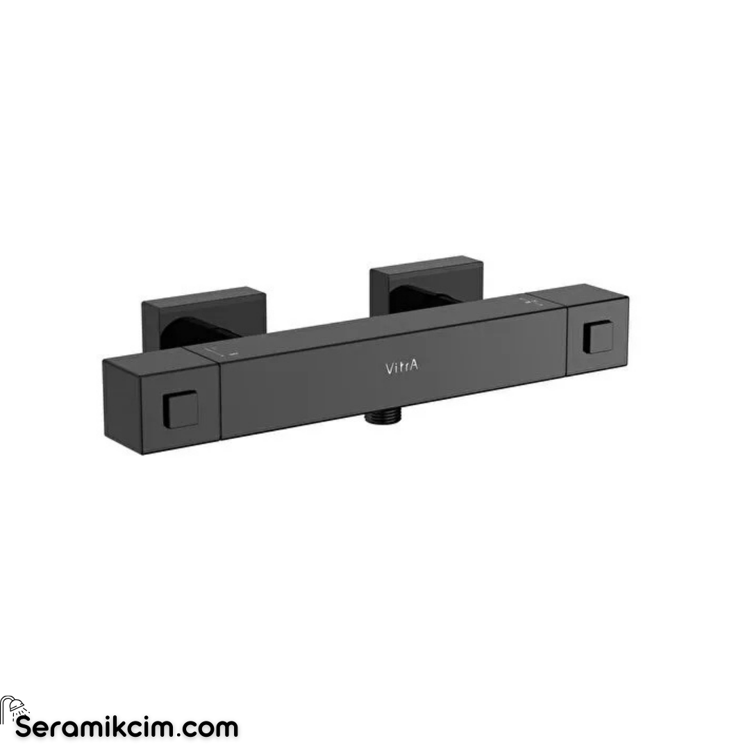 Artema Base Square Termostatik Duş Bataryası Parlak Siyah A4730139