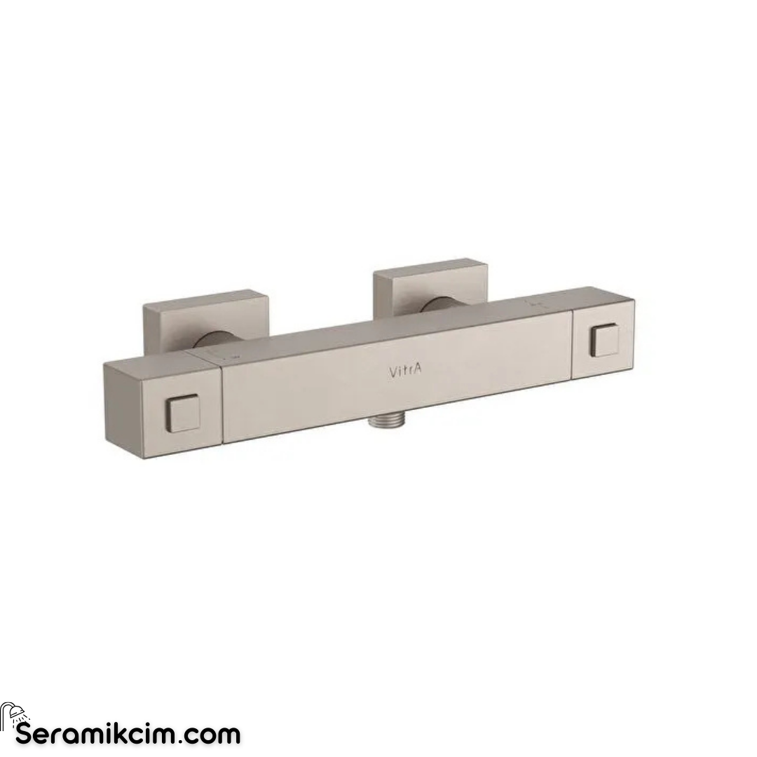 Artema Base Square Termostatik Duş Bataryası Fırçalı Nikel A4730134