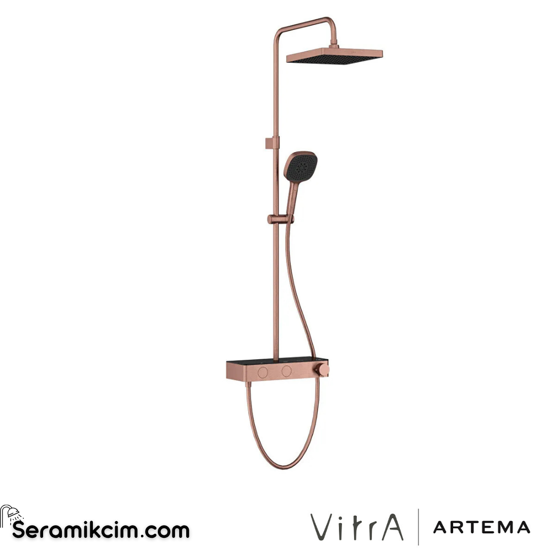 Artema Core Square 250 Duş Sistemi Fırçalı Bakır A4731224
