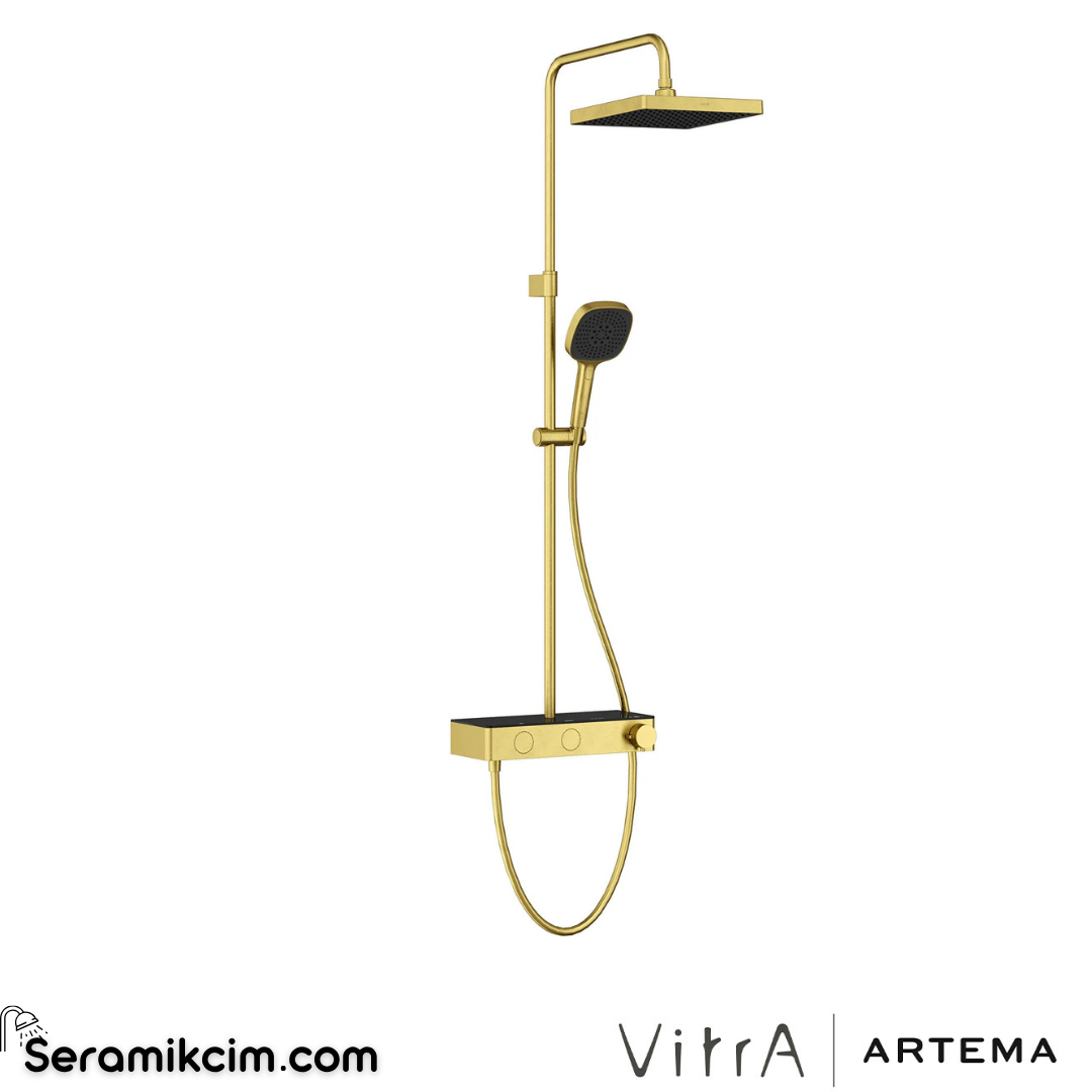 Artema Core Square 250 Duş Sistemi Fırçalı Altın A4731225