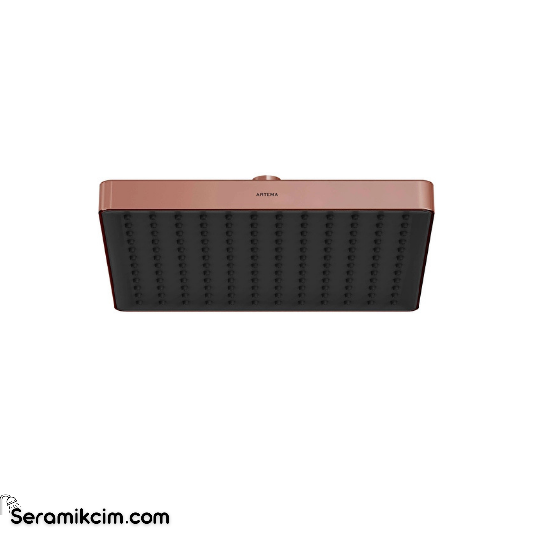 Artema Core Square Duş Başlığı 1 Fonksiyonlu 250Mm Parlak Bakır A4591329