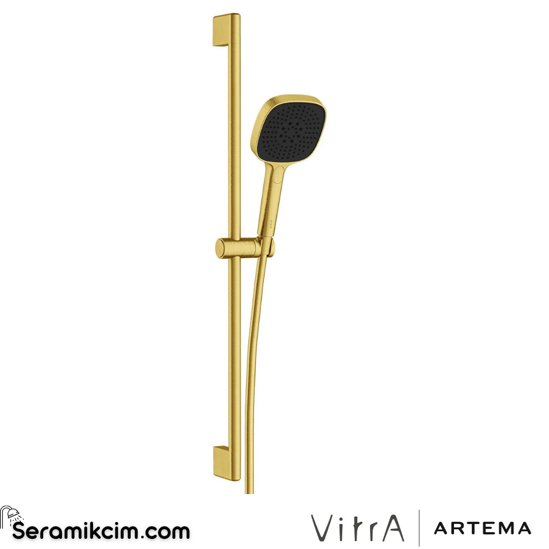 Artema Core Square Sürgülü El Duşu 3 Fonksiyonlu 120mm F.Parlak Altın A4591725