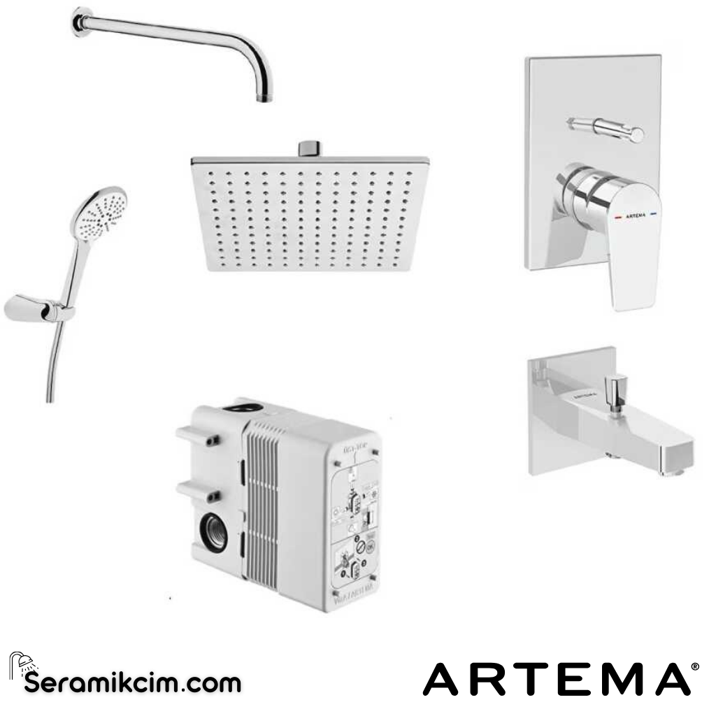 Artema Flow Square Ankastre Duş Seti A49305 - A49305